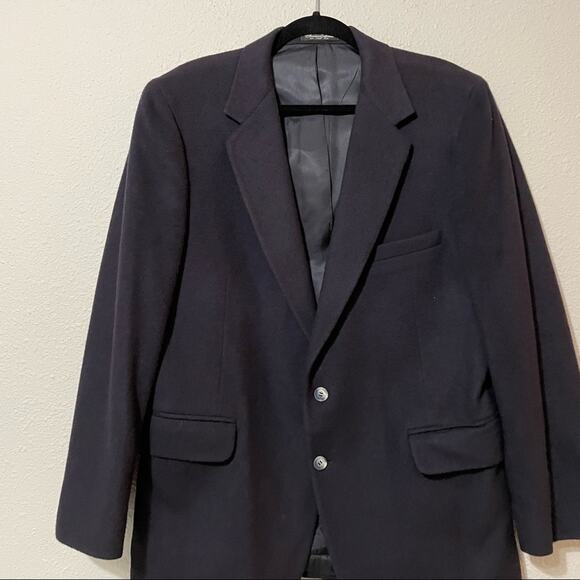 Di Benedetto Cashmere & Wool Blend Navy Blue Mens Blazer - Picture 3 of 8